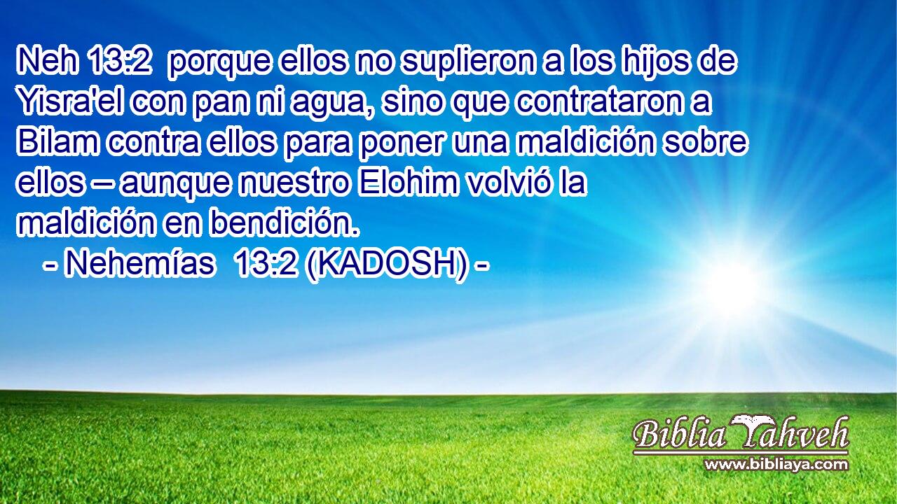  porque ellos no suplieron a los hijos de Yisra'el con pan ni agua, sino que contrataron a Bilam contra ellos para poner una maldición sobre ellos – aunque nuestro Elohim volvió la maldición en bendición. 