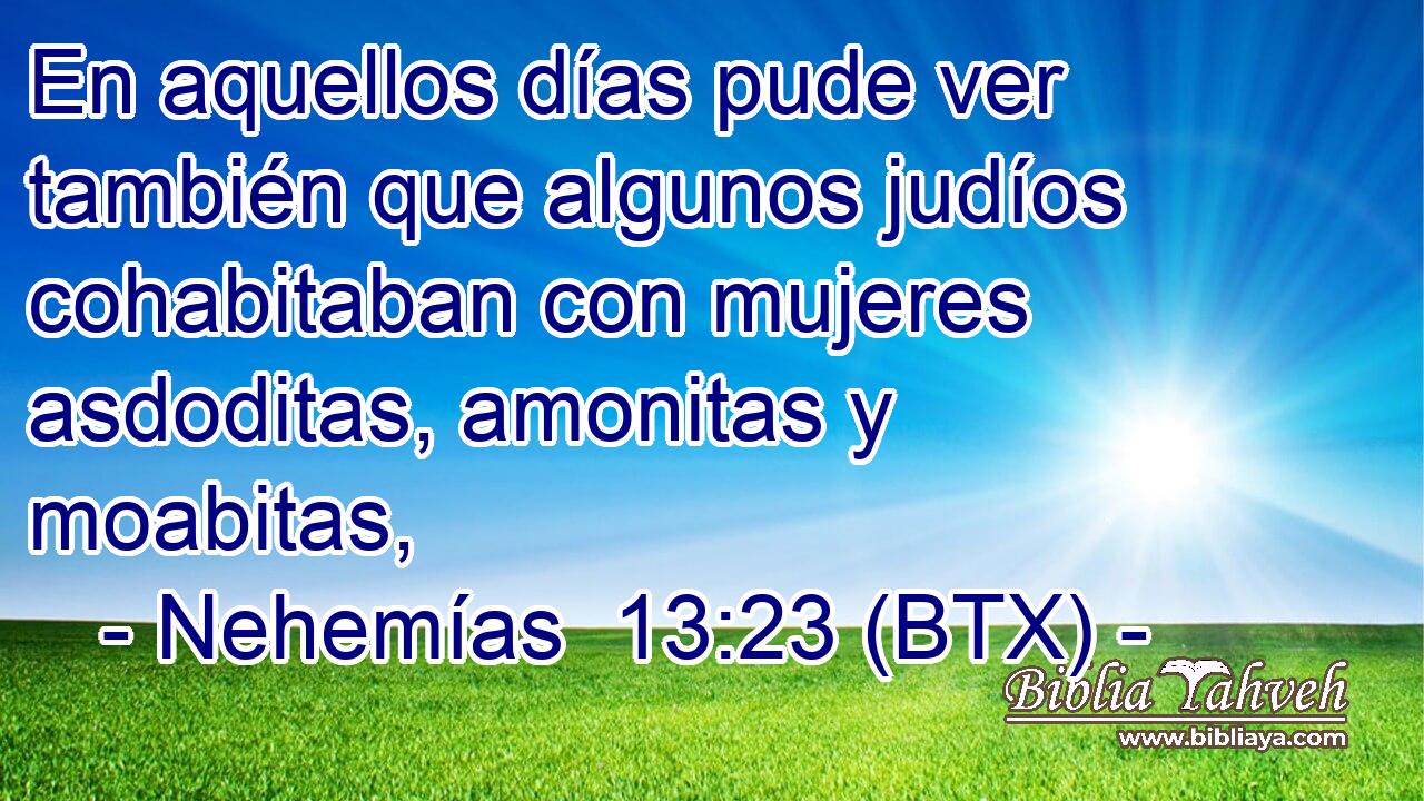 En aquellos días pude ver también que algunos judíos cohabitaban con mujeres asdoditas, amonitas y moabitas,