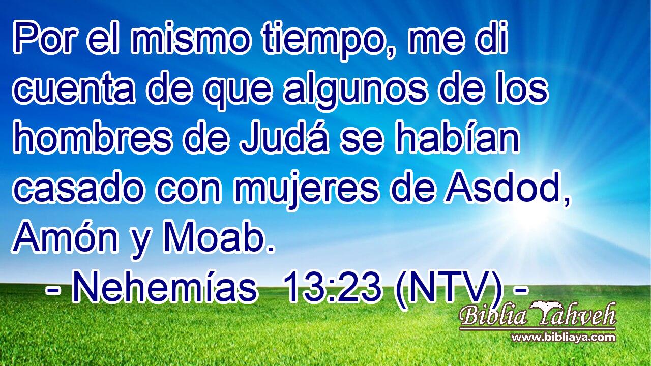 Por el mismo tiempo, me di cuenta de que algunos de los hombres de Judá se habían casado con mujeres de Asdod, Amón y Moab.