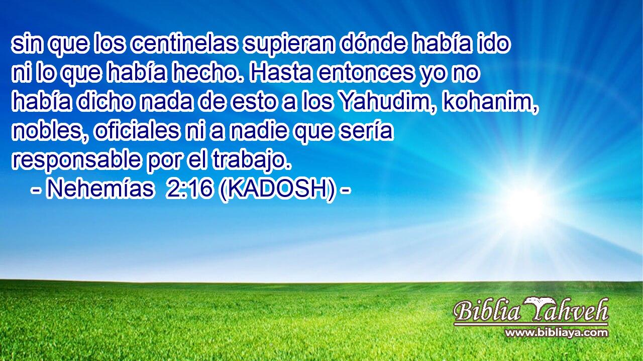  sin que los centinelas supieran dónde había ido ni lo que había hecho. Hasta entonces yo no había dicho nada de esto a los Yahudim, kohanim, nobles, oficiales ni a nadie que sería responsable por el trabajo. 