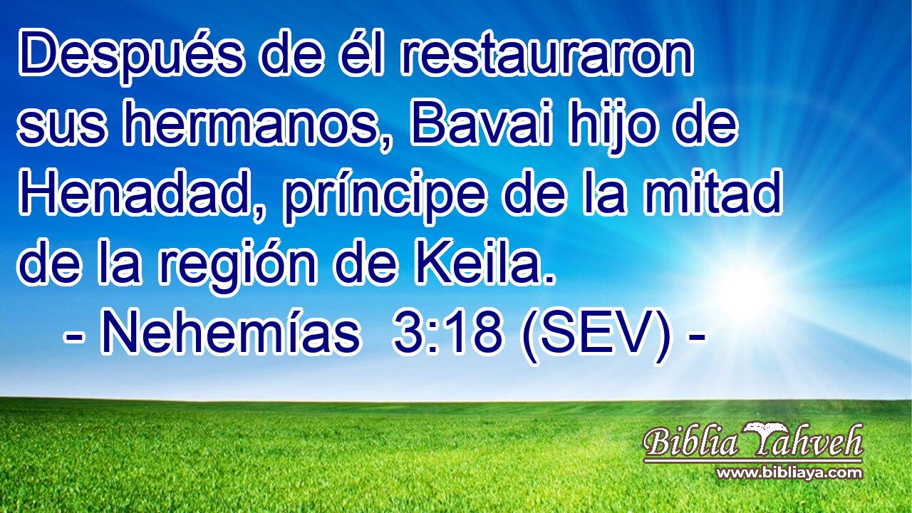 Después de él restauraron sus hermanos, Bavai hijo de Henadad, príncipe de la mitad de la región de Keila.