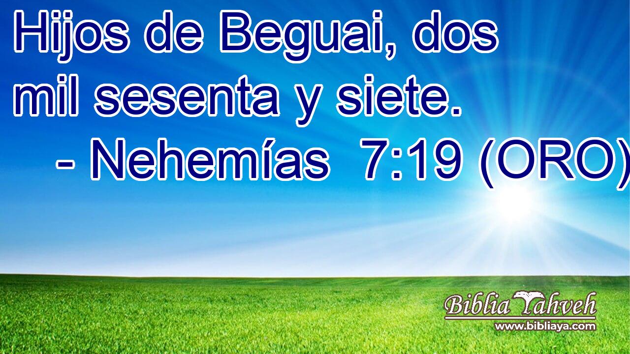  Hijos de Beguai, dos mil sesenta y siete. 
