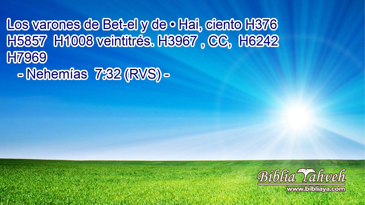 Los varones de Bet-el y de • Hai, ciento H376 H5857  H1008 veintitrés. H3967 , CC,  H6242 H7969 
