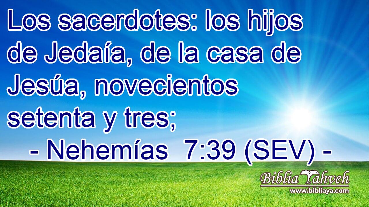 Los sacerdotes: los hijos de Jedaía, de la casa de Jesúa, novecientos setenta y tres;