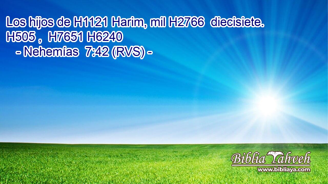 Los hijos de H1121 Harim, mil H2766  diecisiete. H505 ,  H7651 H6240 