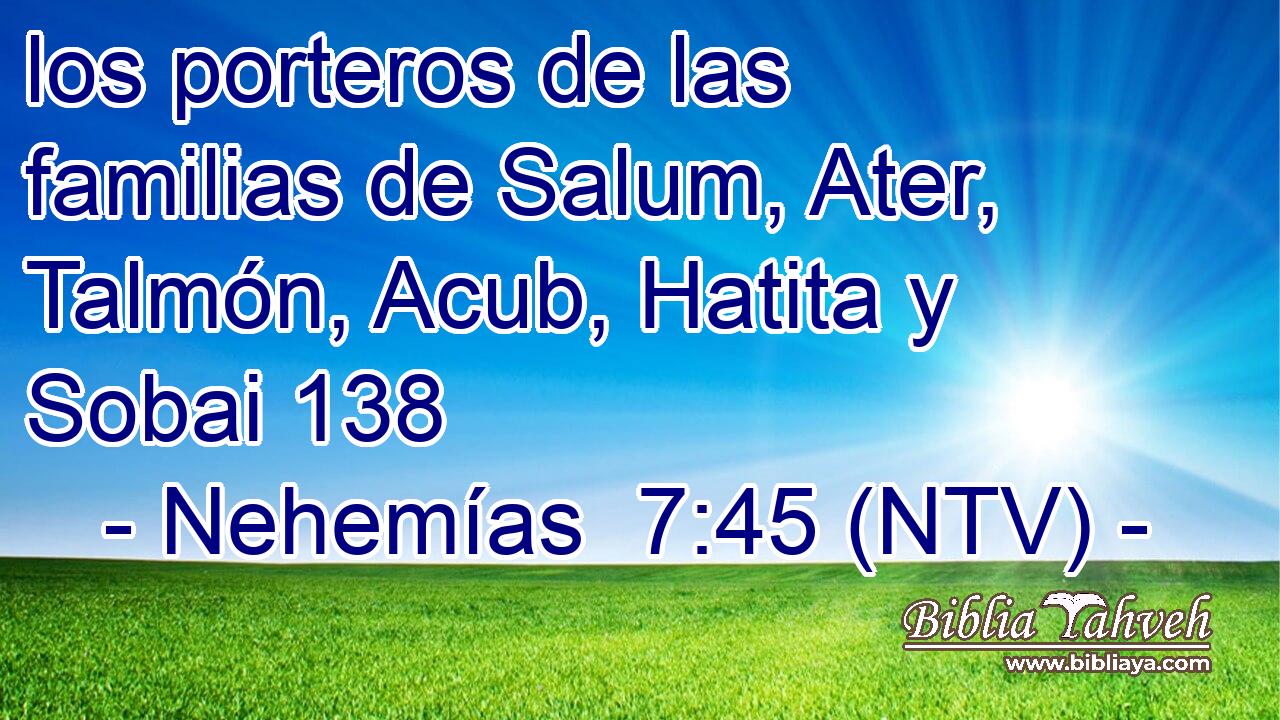 los porteros de las familias de Salum, Ater, Talmón, Acub, Hatita y Sobai 138  