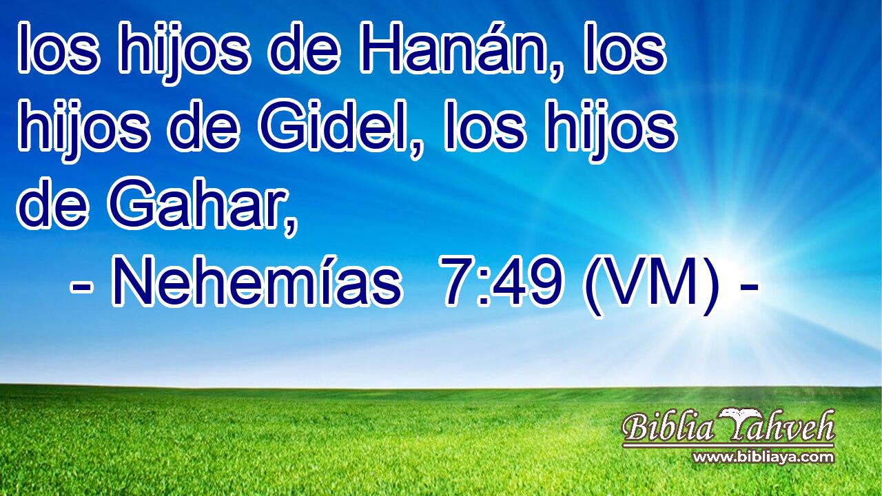  los hijos de Hanán, los hijos de Gidel, los hijos de Gahar, 