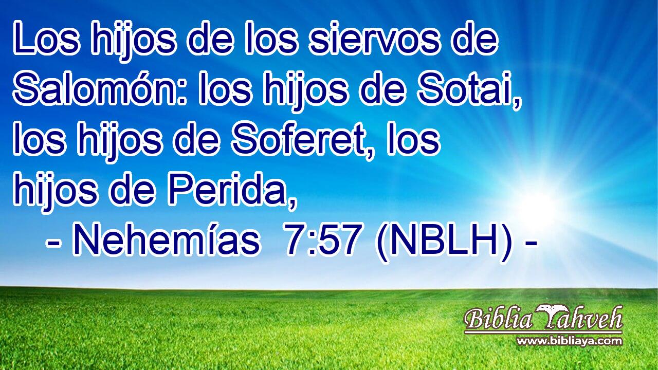  Los hijos de los siervos de Salomón: los hijos de Sotai, los hijos de Soferet, los hijos de Perida, 