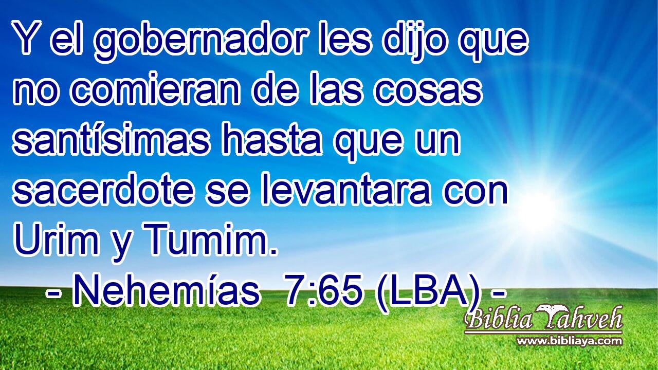 Y el gobernador les dijo que no comieran de las cosas santísimas hasta que un sacerdote se levantara con Urim y Tumim.
