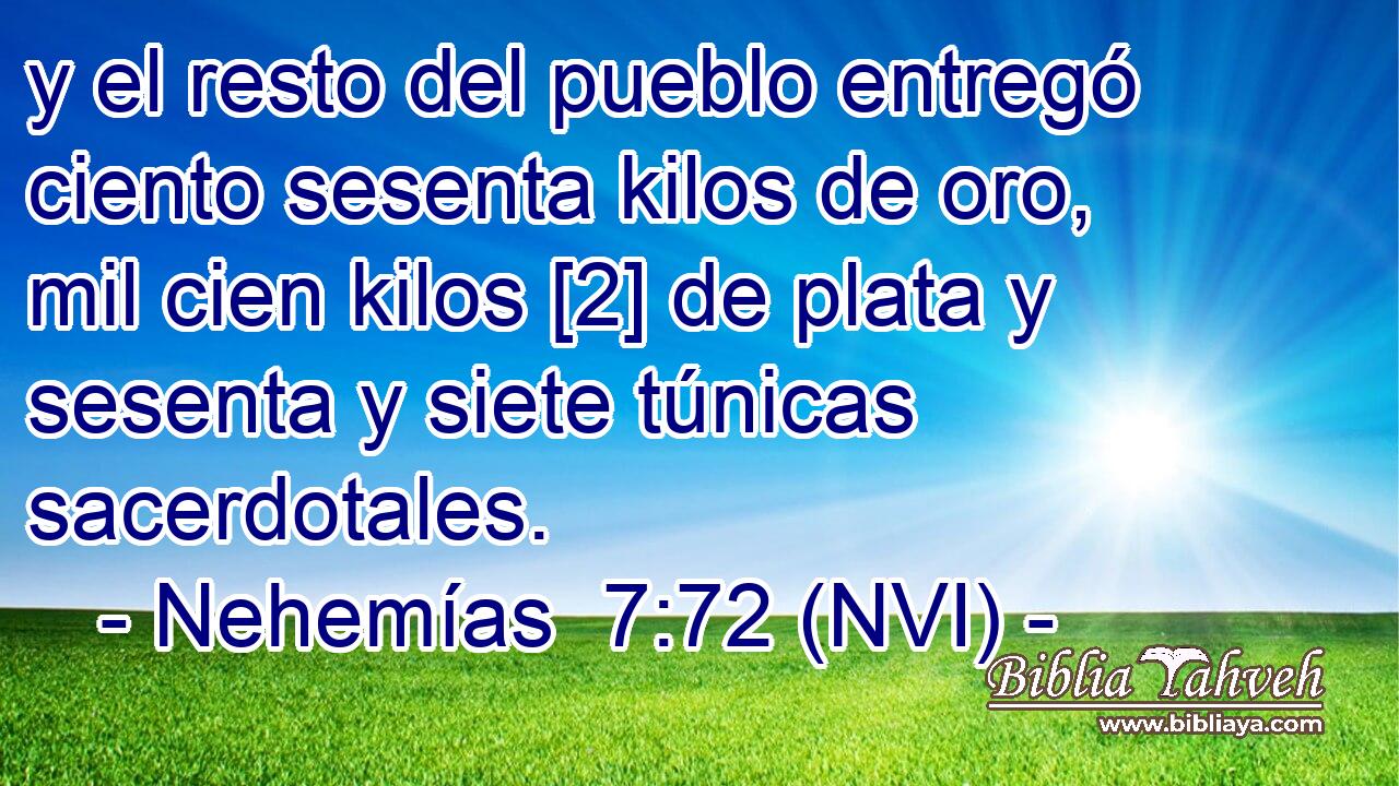  y el resto del pueblo entregó ciento sesenta kilos de oro, mil cien kilos [2] de plata y sesenta y siete túnicas sacerdotales. 