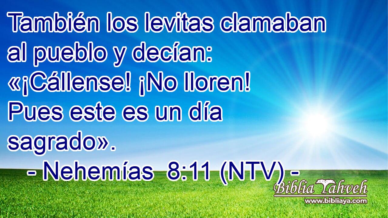 También los levitas clamaban al pueblo y decían: «¡Cállense! ¡No lloren! Pues este es un día sagrado».