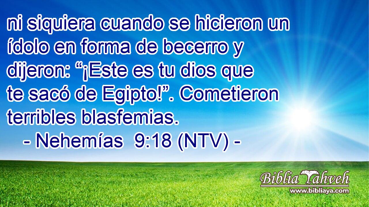 ni siquiera cuando se hicieron un ídolo en forma de becerro y dijeron: “¡Este es tu dios que te sacó de Egipto!”. Cometieron terribles blasfemias.