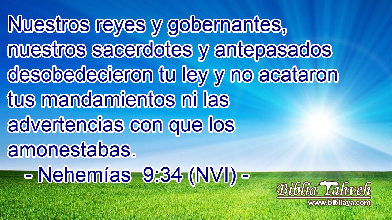  Nuestros reyes y gobernantes, nuestros sacerdotes y antepasados desobedecieron tu ley y no acataron tus mandamientos ni las advertencias con que los amonestabas. 