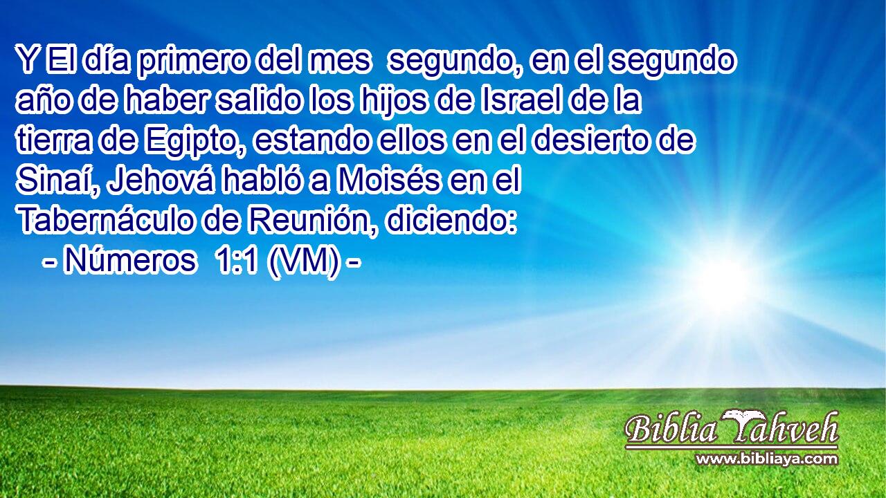  Y El día primero del mes  segundo, en el segundo año de haber salido los hijos de Israel de la tierra de Egipto, estando ellos en el desierto de Sinaí, Jehová habló a Moisés en el Tabernáculo de Reunión, diciendo: 