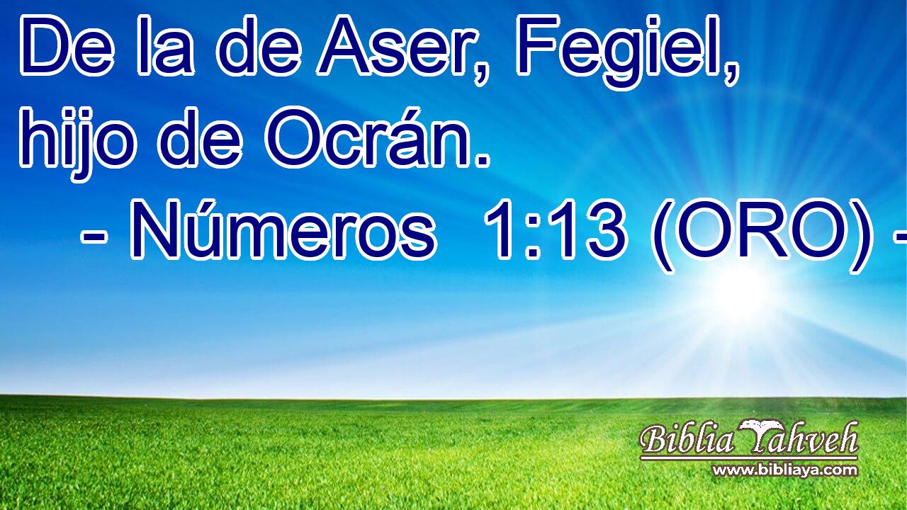  De la de Aser, Fegiel, hijo de Ocrán. 