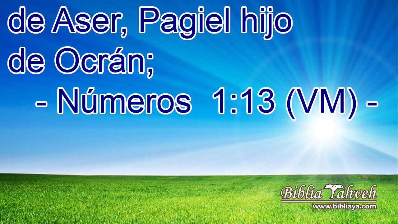  de Aser, Pagiel hijo de Ocrán; 