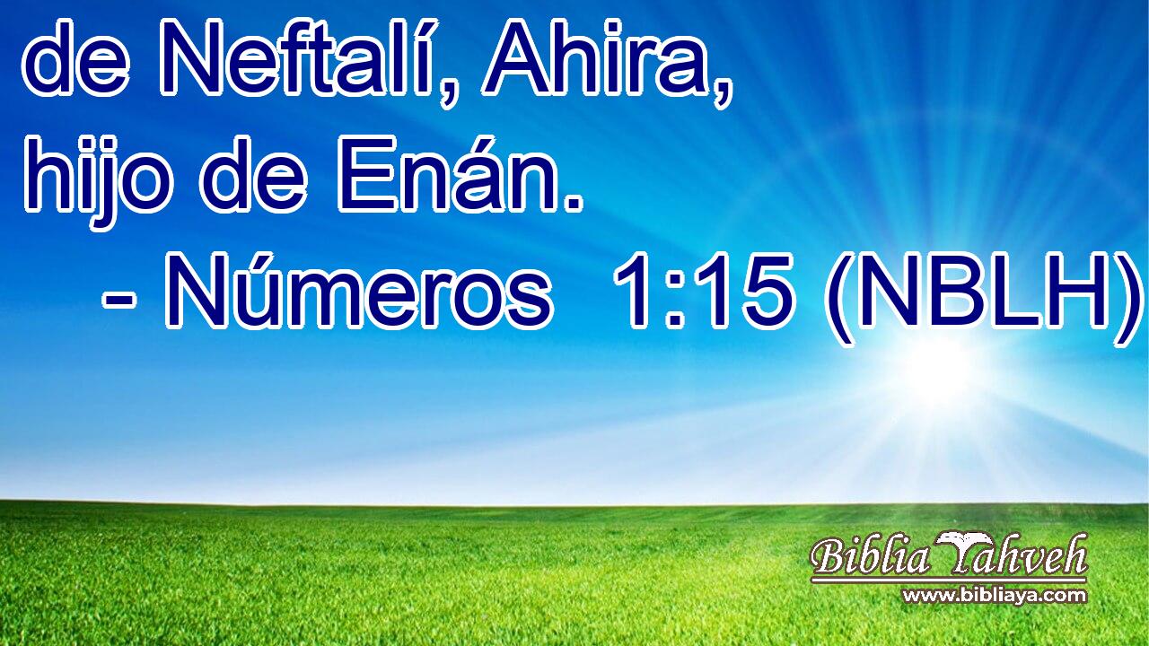  de Neftalí, Ahira, hijo de Enán. 