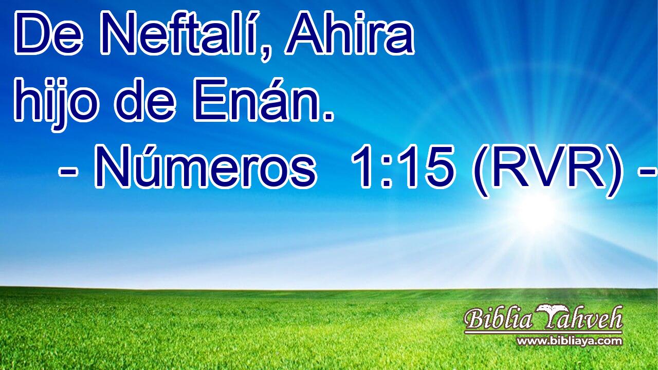 De Neftalí, Ahira hijo de Enán.