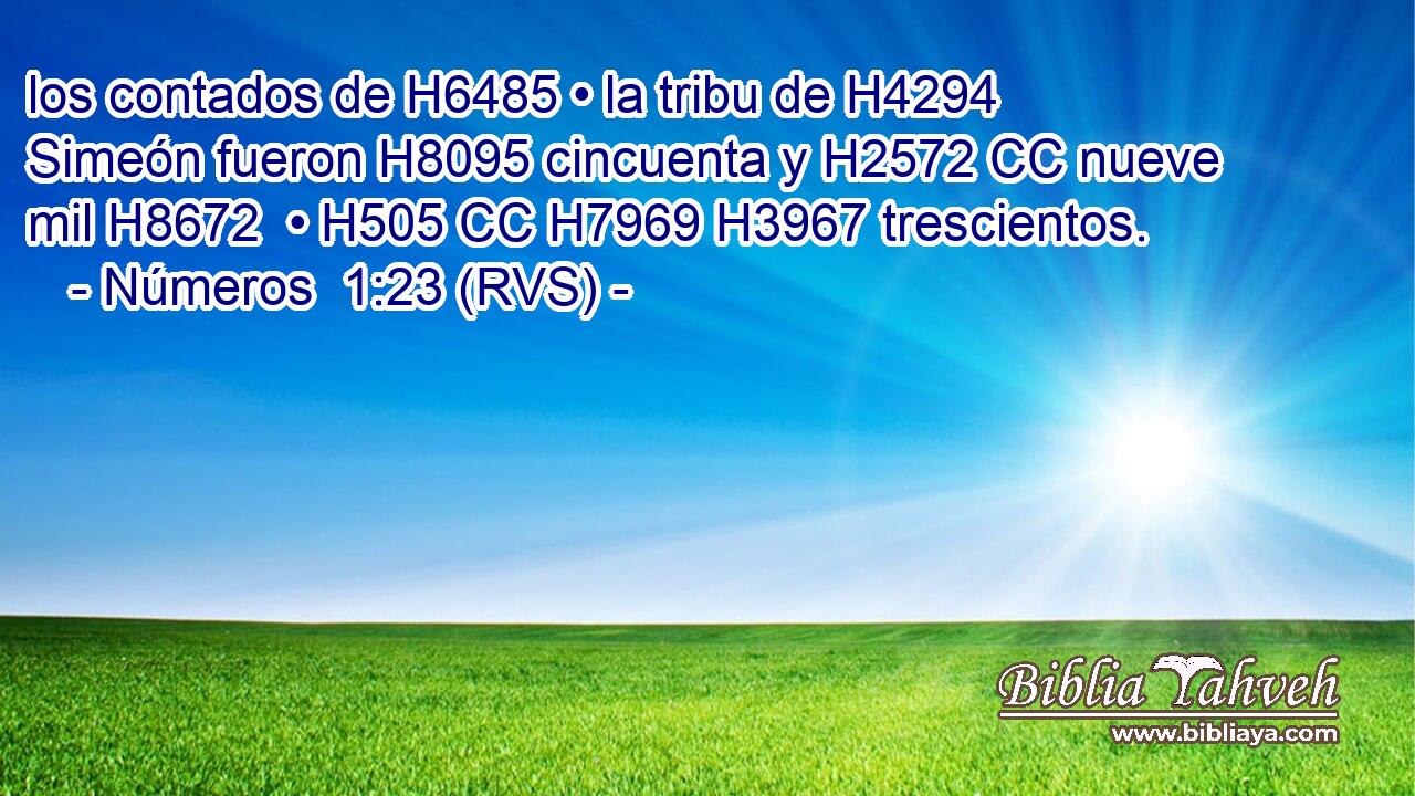 los contados de H6485 • la tribu de H4294 Simeón fueron H8095 cincuenta y H2572 CC nueve mil H8672  • H505 CC H7969 H3967 trescientos. 