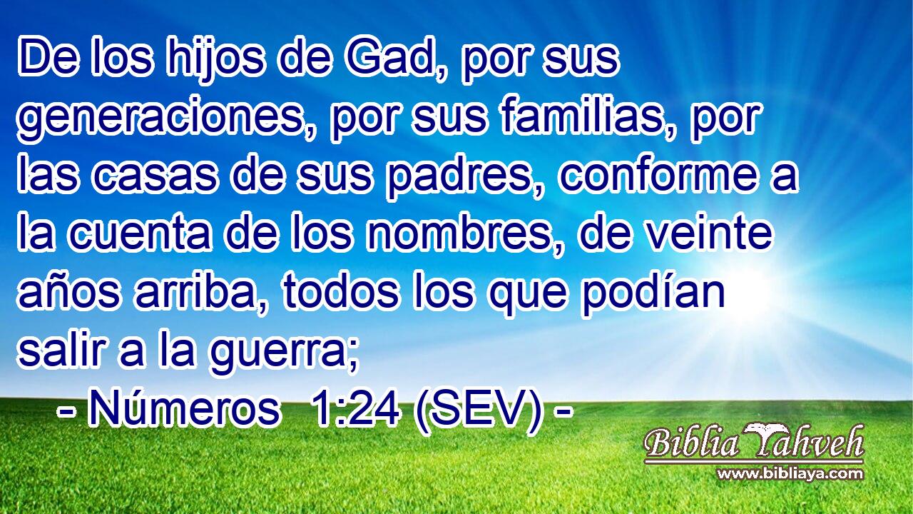 De los hijos de Gad, por sus generaciones, por sus familias, por las casas de sus padres, conforme a la cuenta de los nombres, de veinte años arriba, todos los que podían salir a la guerra;
