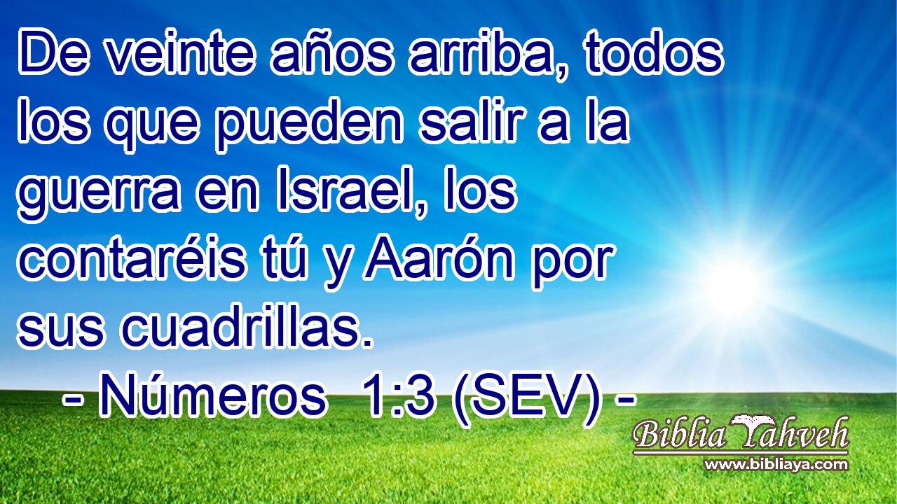 De veinte años arriba, todos los que pueden salir a la guerra en Israel, los contaréis tú y Aarón por sus cuadrillas.
