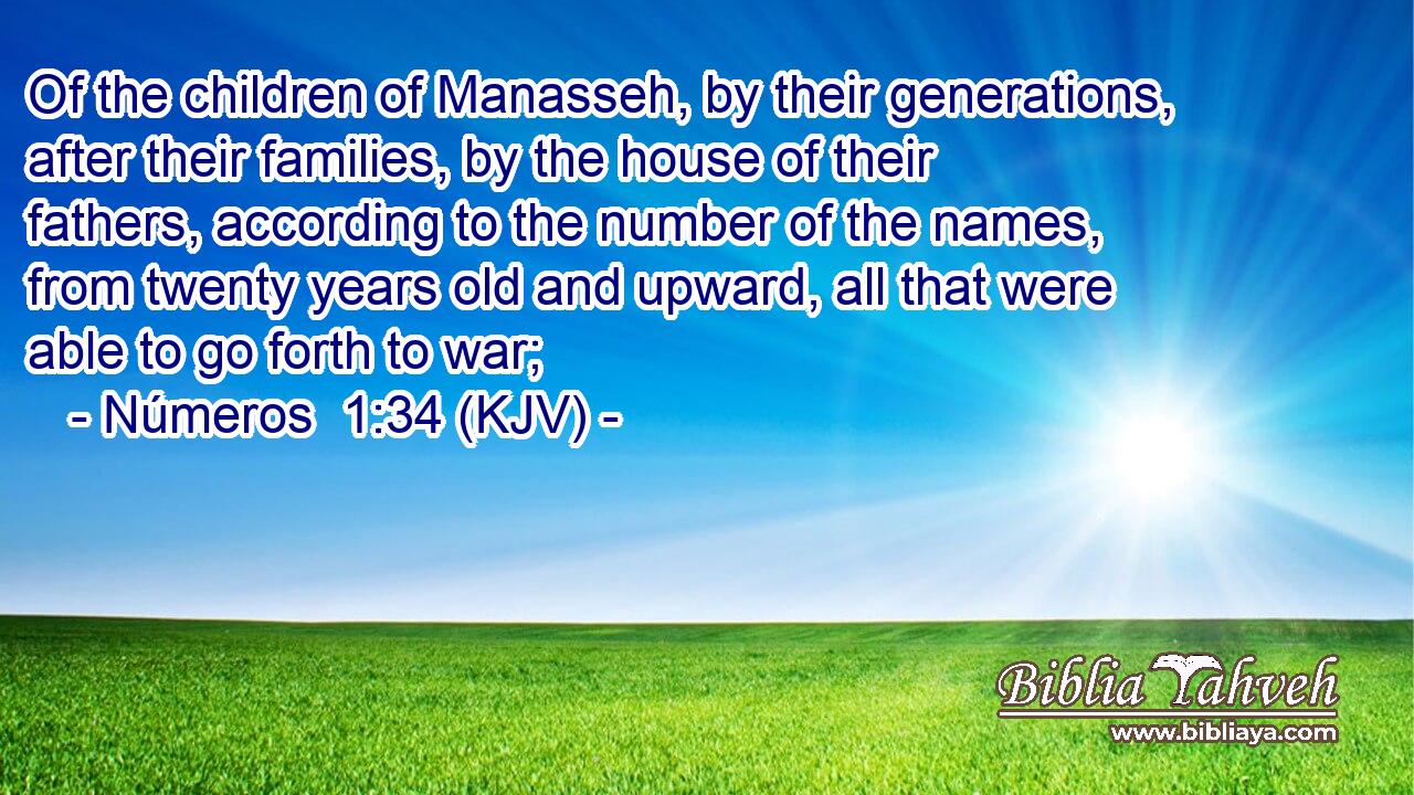 Of the children of Manasseh, by their generations, after their families, by the house of their fathers, according to the number of the names, from twenty years old and upward, all that were able to go forth to war;