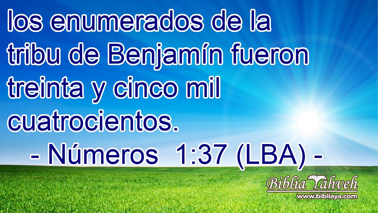 los enumerados de la tribu de Benjamín fueron treinta y cinco mil cuatrocientos.