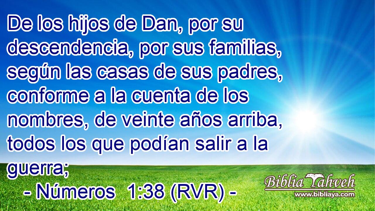 De los hijos de Dan, por su descendencia, por sus familias, según las casas de sus padres, conforme a la cuenta de los nombres, de veinte años arriba, todos los que podían salir a la guerra;