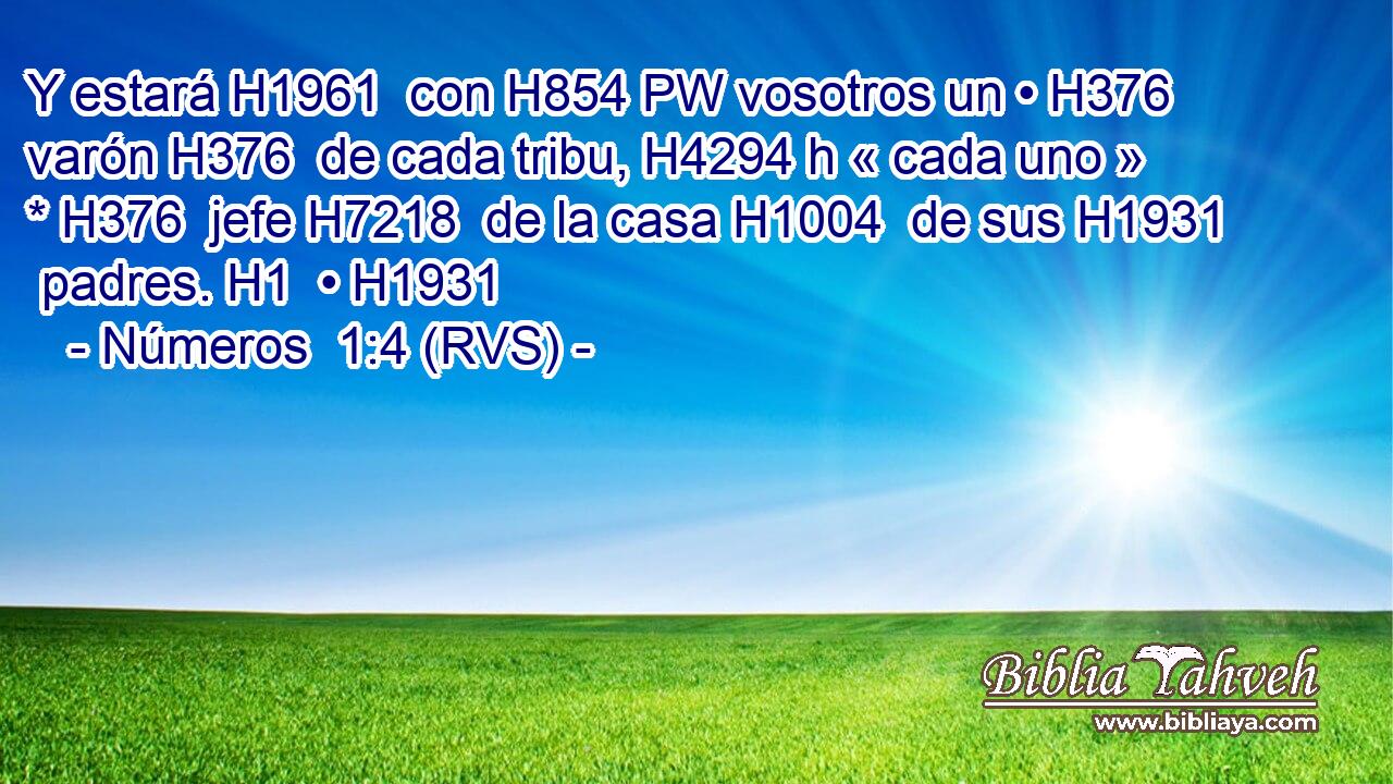 Y estará H1961  con H854 PW vosotros un • H376  varón H376  de cada tribu, H4294 h « cada uno » * H376  jefe H7218  de la casa H1004  de sus H1931  padres. H1  • H1931  