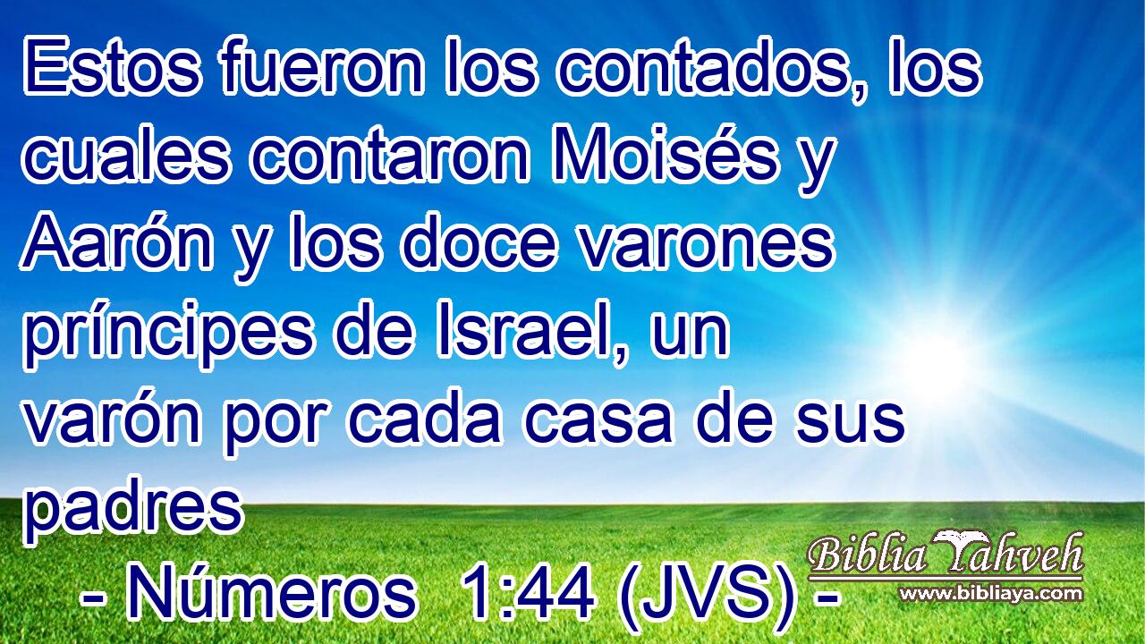 Estos fueron los contados, los cuales contaron Moisés y Aarón y los doce varones príncipes de Israel, un varón por cada casa de sus padres