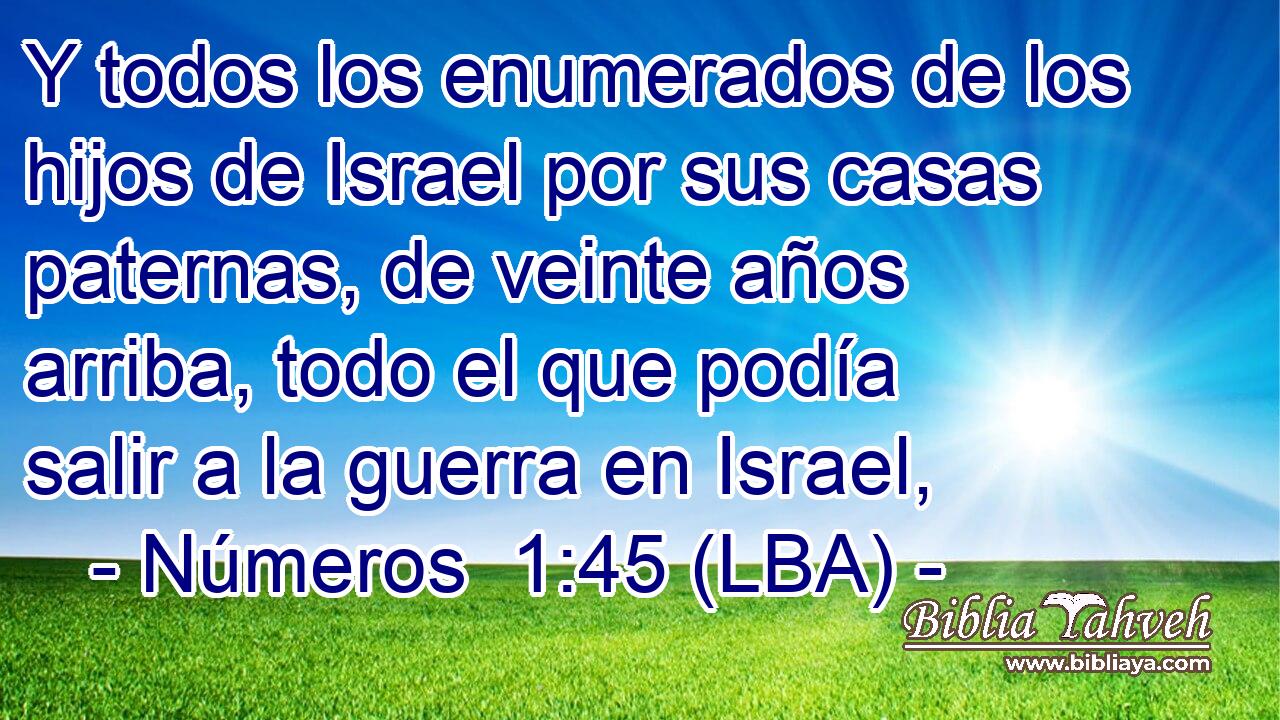 Y todos los enumerados de los hijos de Israel por sus casas paternas, de veinte años arriba, todo el que podía salir a la guerra en Israel,