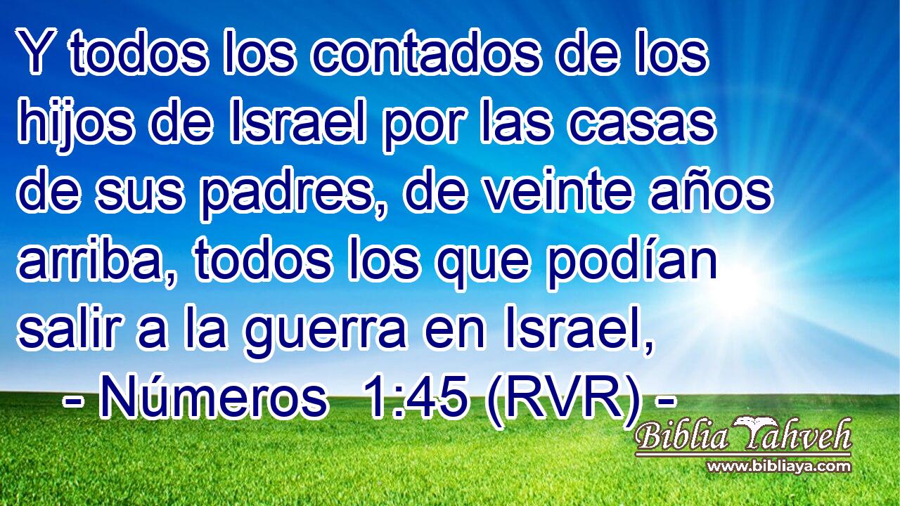 Y todos los contados de los hijos de Israel por las casas de sus padres, de veinte años arriba, todos los que podían salir a la guerra en Israel,