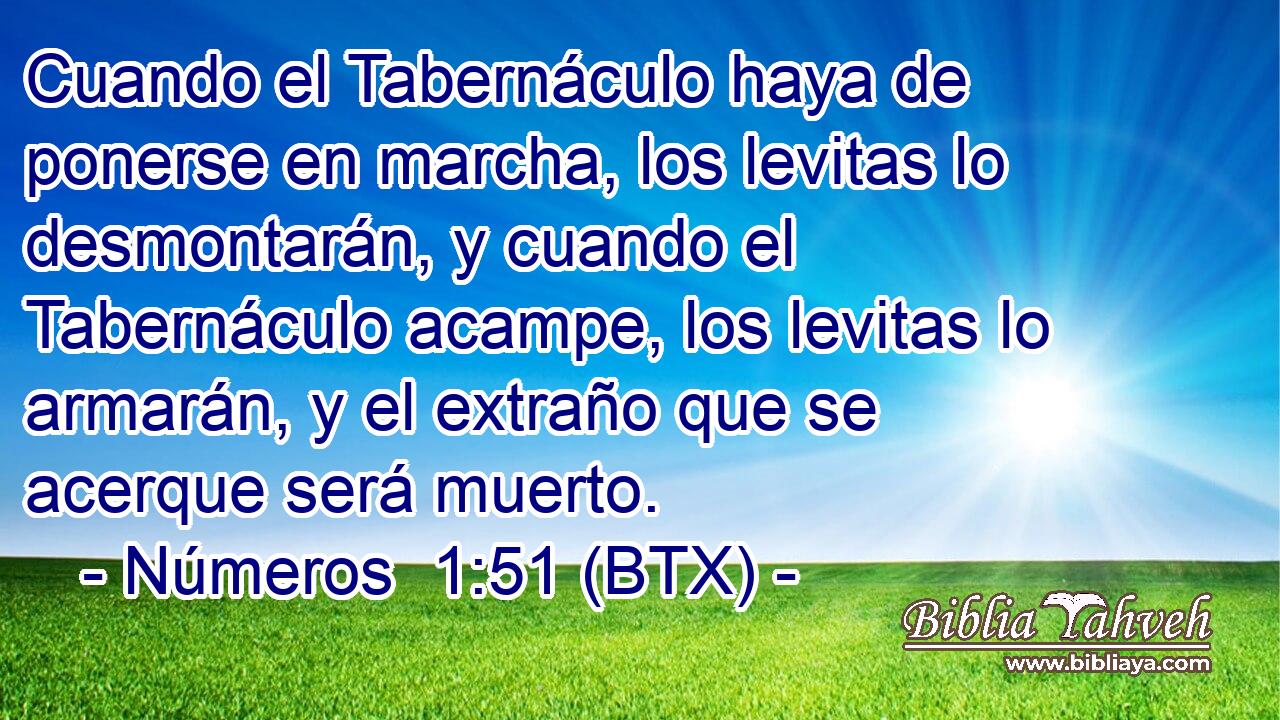 Cuando el Tabernáculo haya de ponerse en marcha, los levitas lo desmontarán, y cuando el Tabernáculo acampe, los levitas lo armarán, y el extraño que se acerque será muerto.