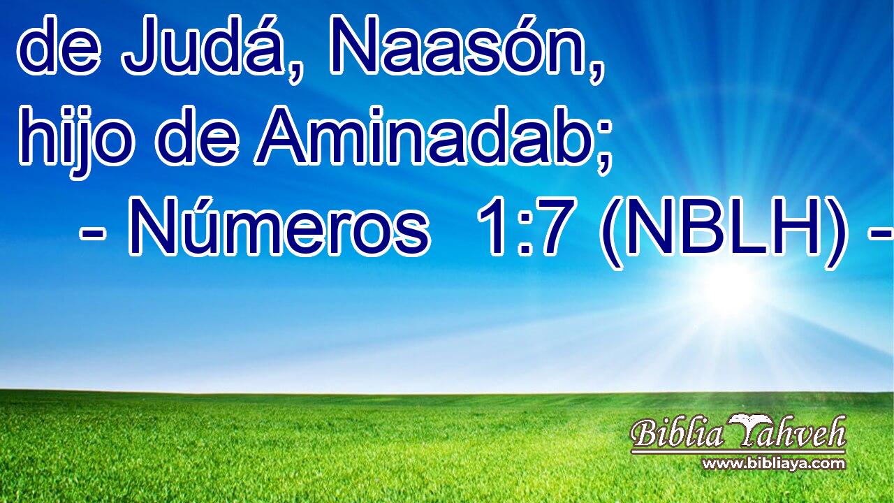  de Judá, Naasón, hijo de Aminadab; 
