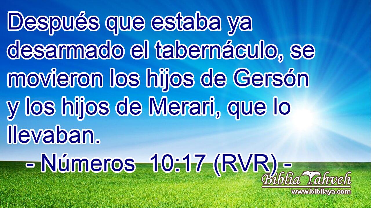 Después que estaba ya desarmado el tabernáculo, se movieron los hijos de Gersón y los hijos de Merari, que lo llevaban.