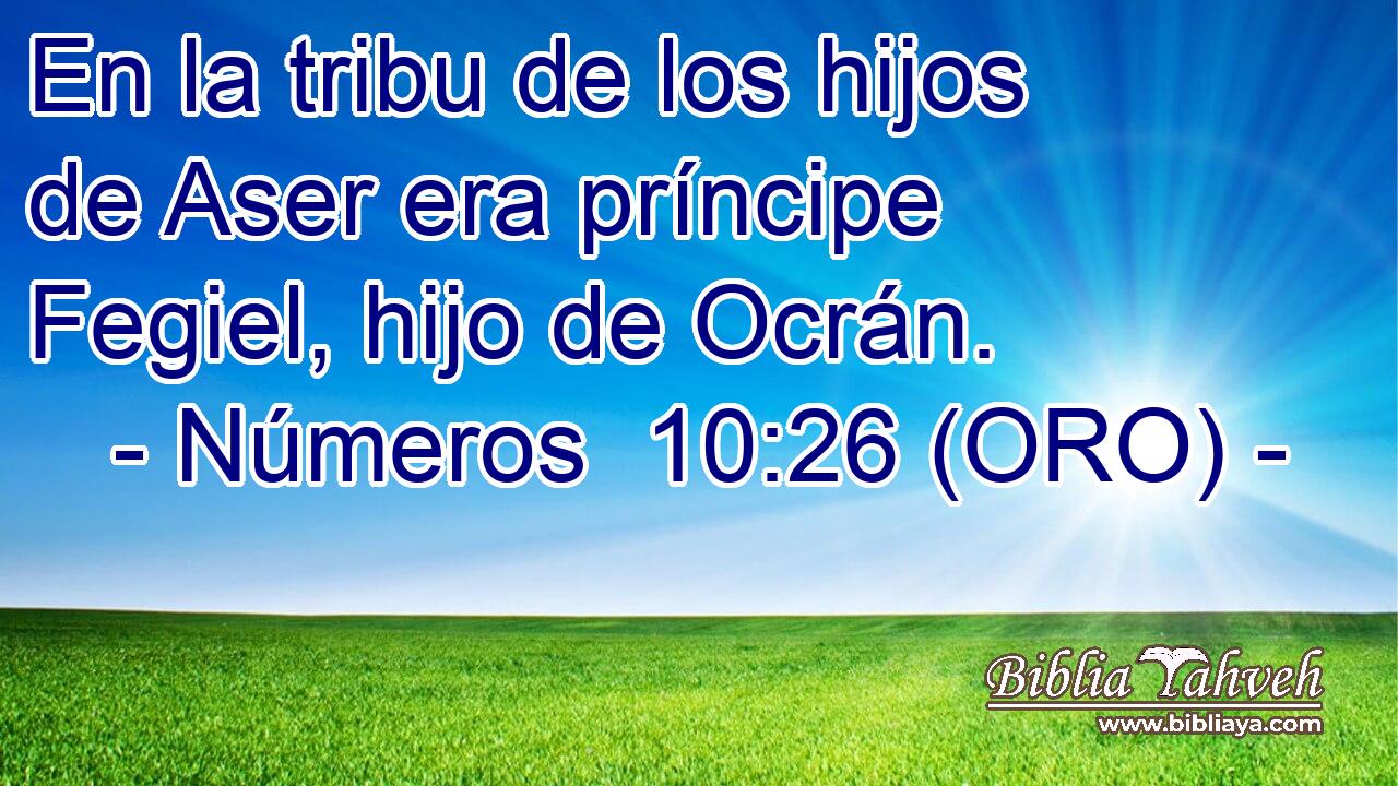  En la tribu de los hijos de Aser era príncipe Fegiel, hijo de Ocrán. 