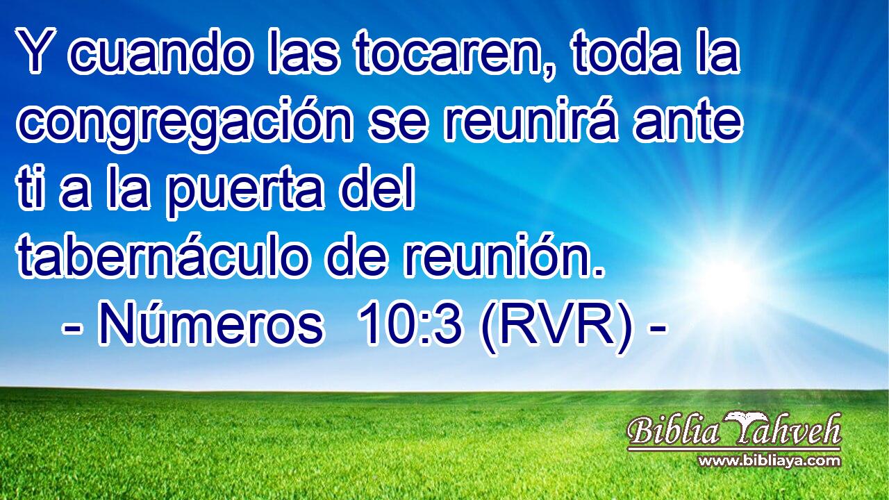 Y cuando las tocaren, toda la congregación se reunirá ante ti a la puerta del tabernáculo de reunión.