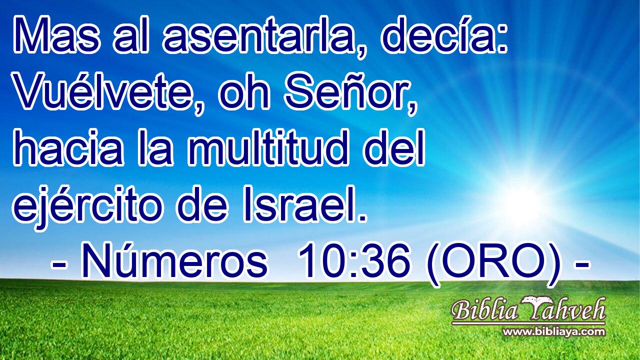  Mas al asentarla, decía: Vuélvete, oh Señor, hacia la multitud del ejército de Israel. 