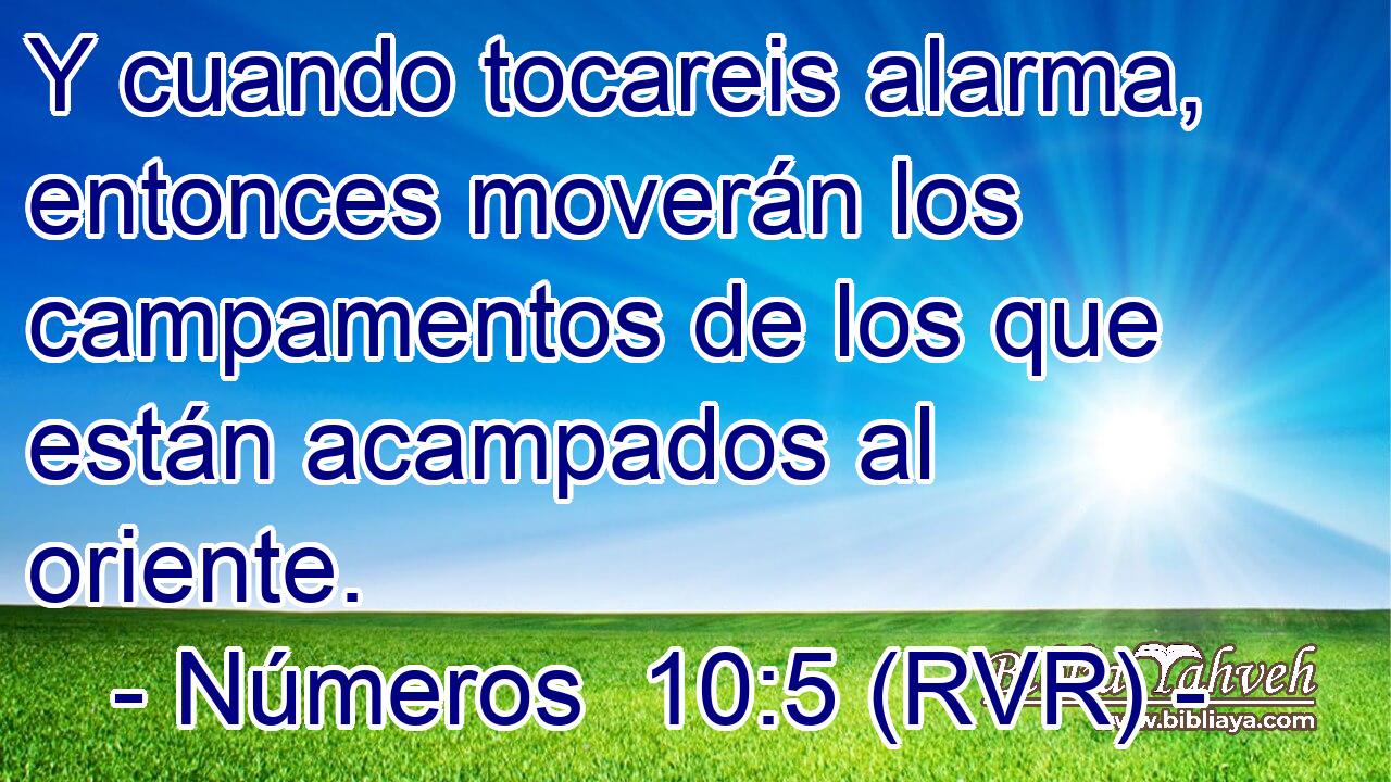 Y cuando tocareis alarma, entonces moverán los campamentos de los que están acampados al oriente.
