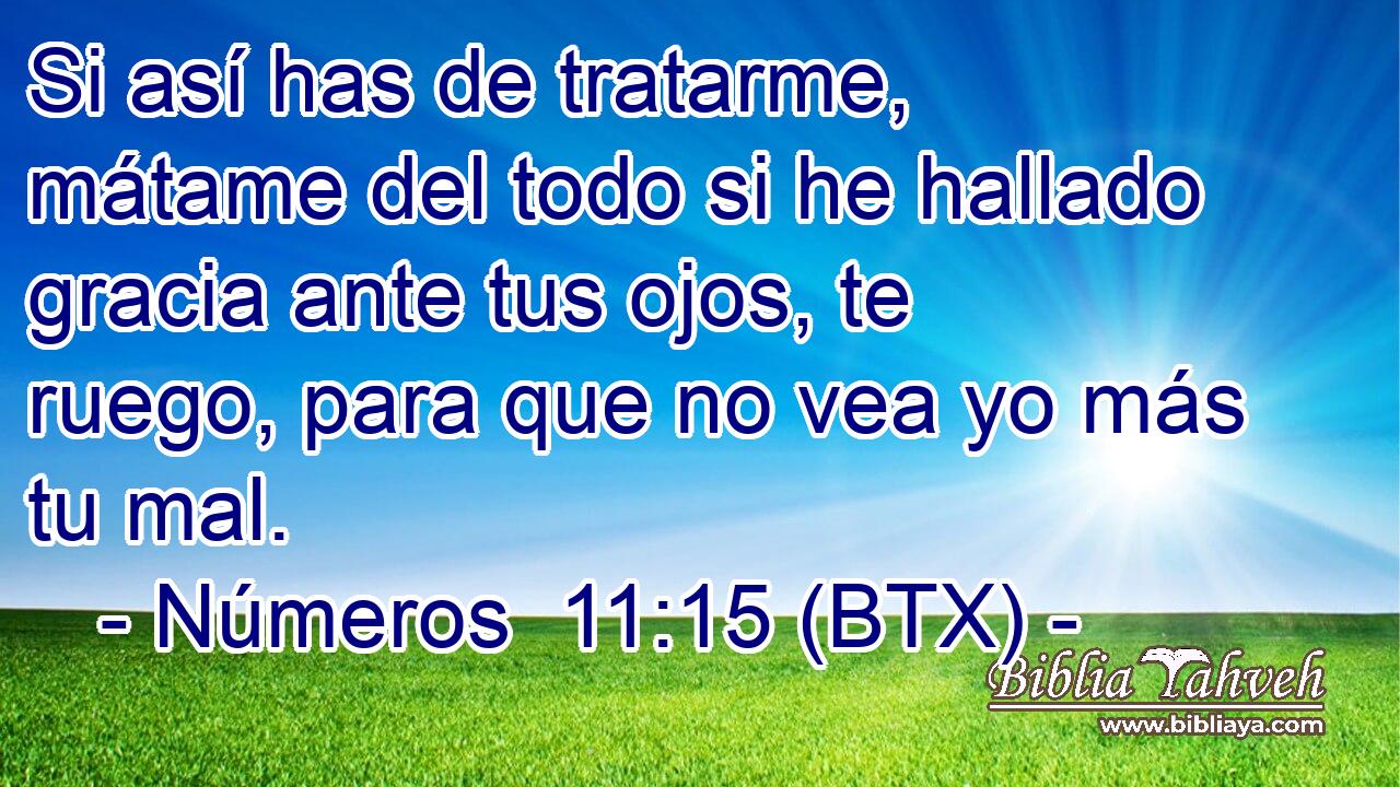 Si así has de tratarme, mátame del todo si he hallado gracia ante tus ojos, te ruego, para que no vea yo más tu mal.