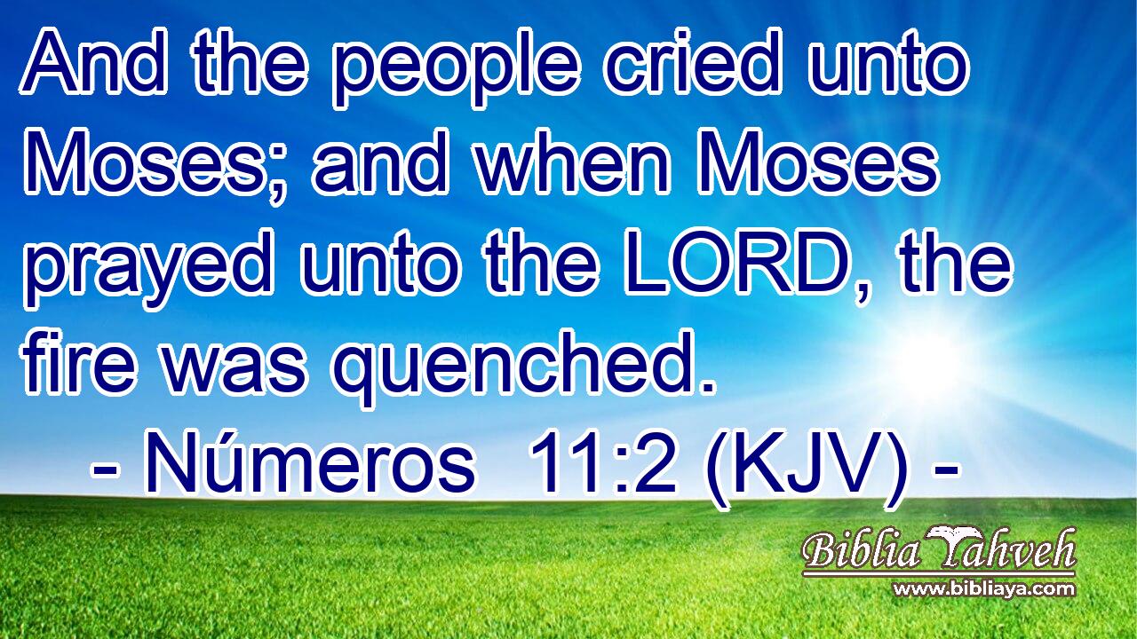 And the people cried unto Moses; and when Moses prayed unto the LORD, the fire was quenched.