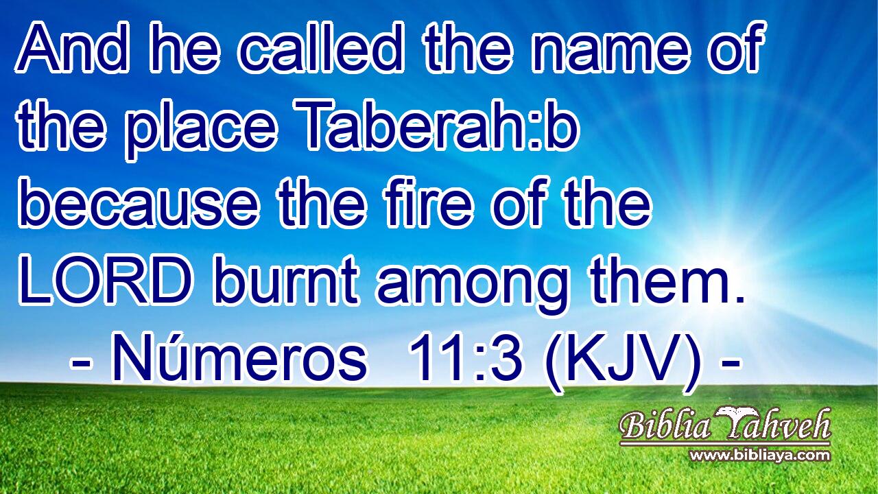 And he called the name of the place Taberah:b because the fire of the LORD burnt among them.