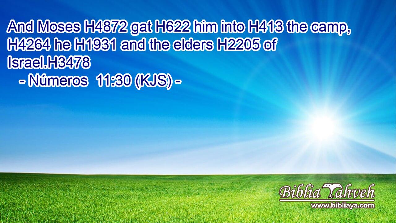 And Moses H4872 gat H622 him into H413 the camp, H4264 he H1931 and the elders H2205 of Israel.H3478