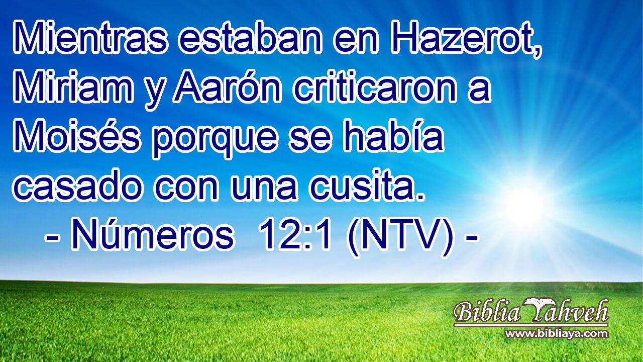 Mientras estaban en Hazerot, Miriam y Aarón criticaron a Moisés porque se había casado con una cusita.