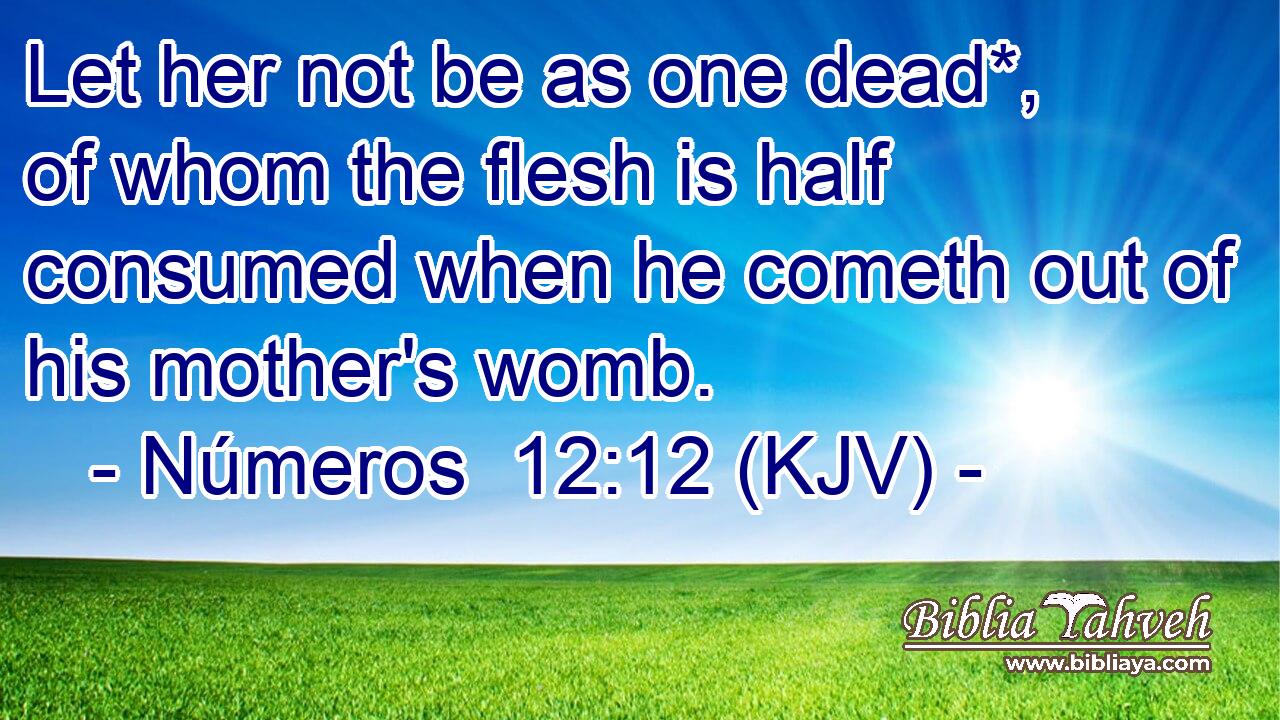 Let her not be as one dead*, of whom the flesh is half consumed when he cometh out of his mother's womb.
