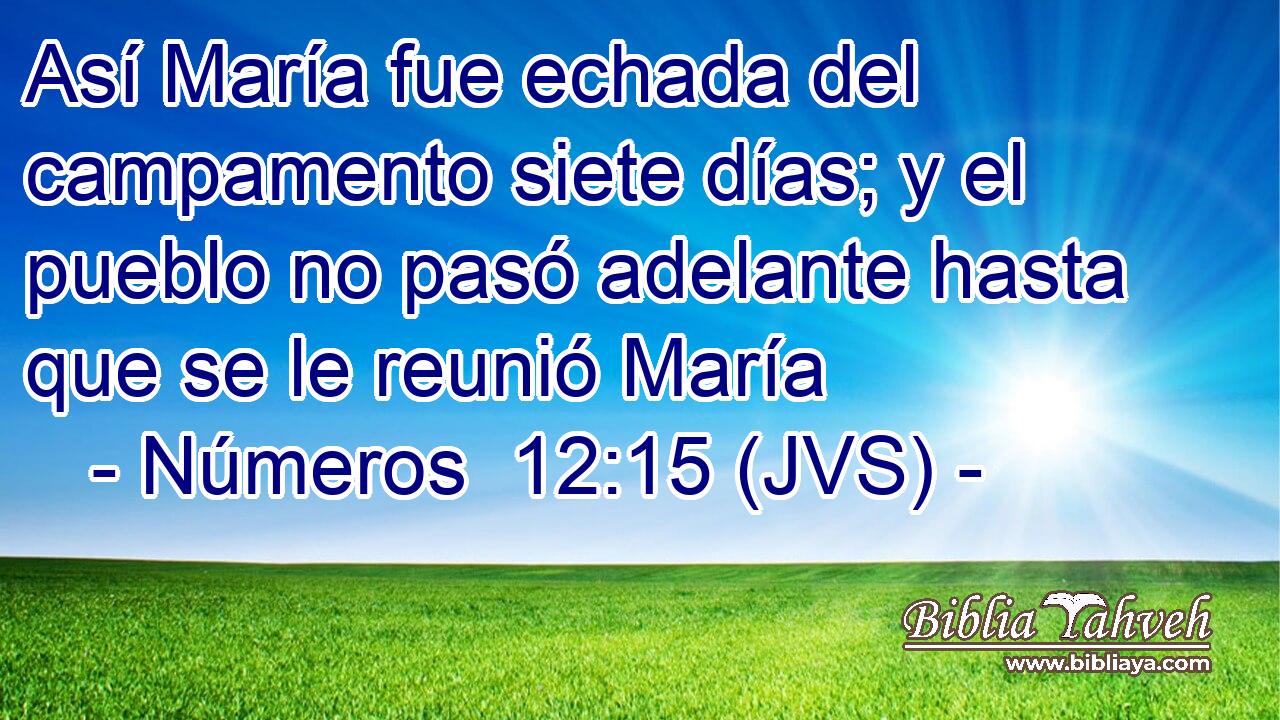 Así María fue echada del campamento siete días; y el pueblo no pasó adelante hasta que se le reunió María