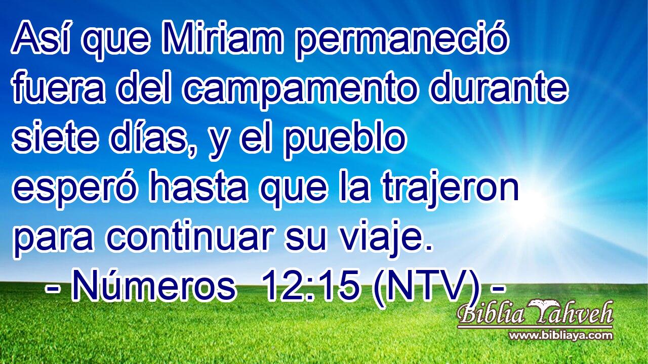 Así que Miriam permaneció fuera del campamento durante siete días, y el pueblo esperó hasta que la trajeron para continuar su viaje.