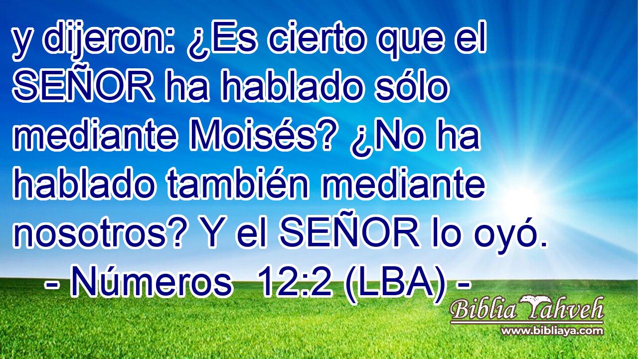 y dijeron: ¿Es cierto que el SEÑOR ha hablado sólo mediante Moisés? ¿No ha hablado también mediante nosotros? Y el SEÑOR lo oyó.