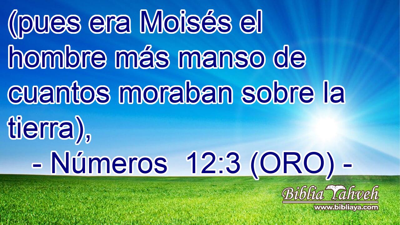  (pues era Moisés el hombre más manso de cuantos moraban sobre la tierra), 