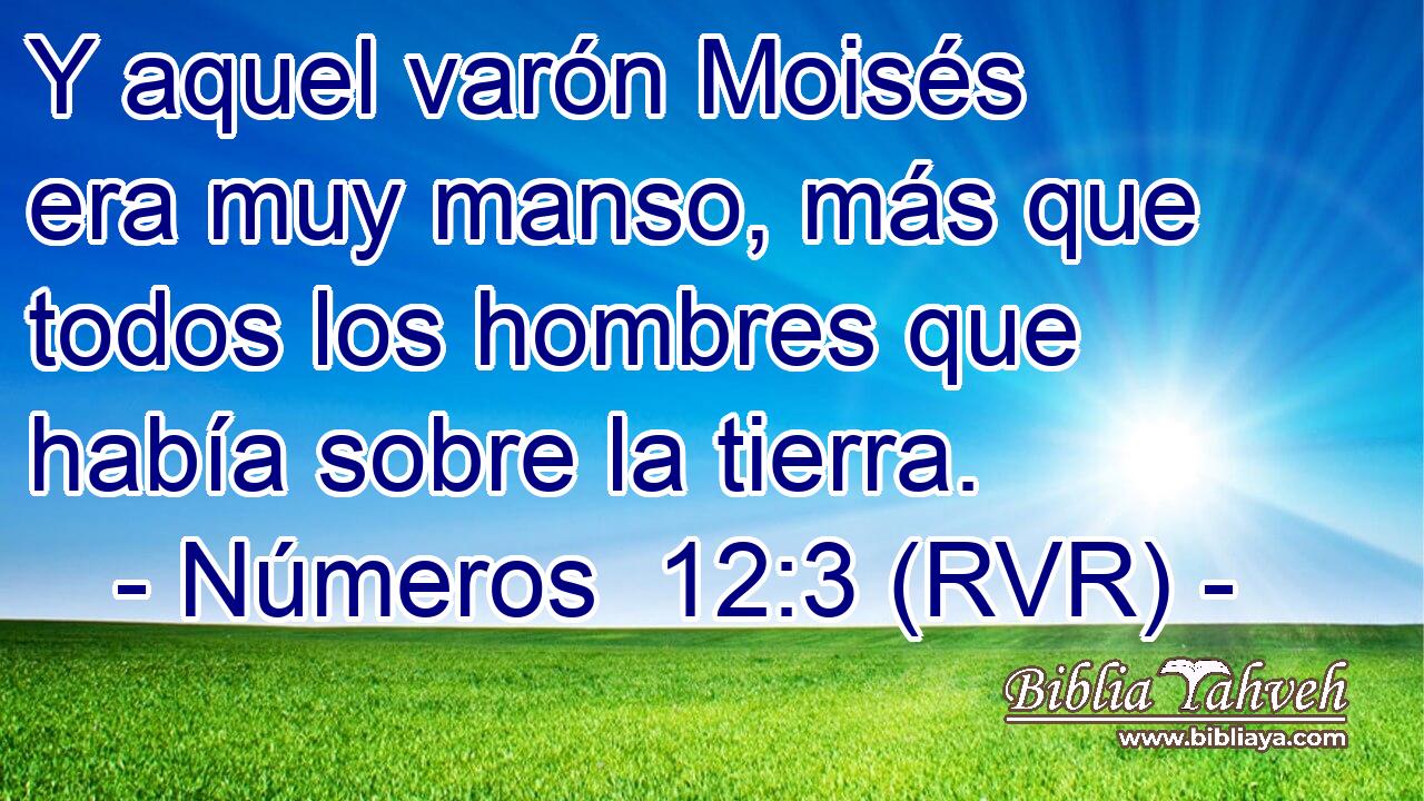 Y aquel varón Moisés era muy manso, más que todos los hombres que había sobre la tierra.